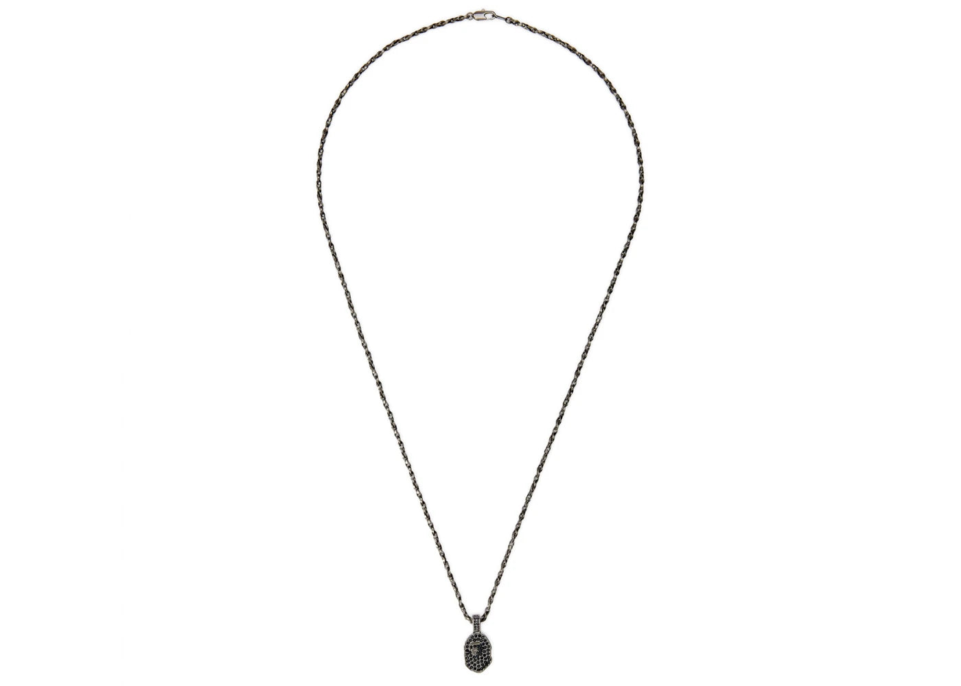 BAPE x Dover Street Market Special Camo Swarovski Ape Head Necklace Black