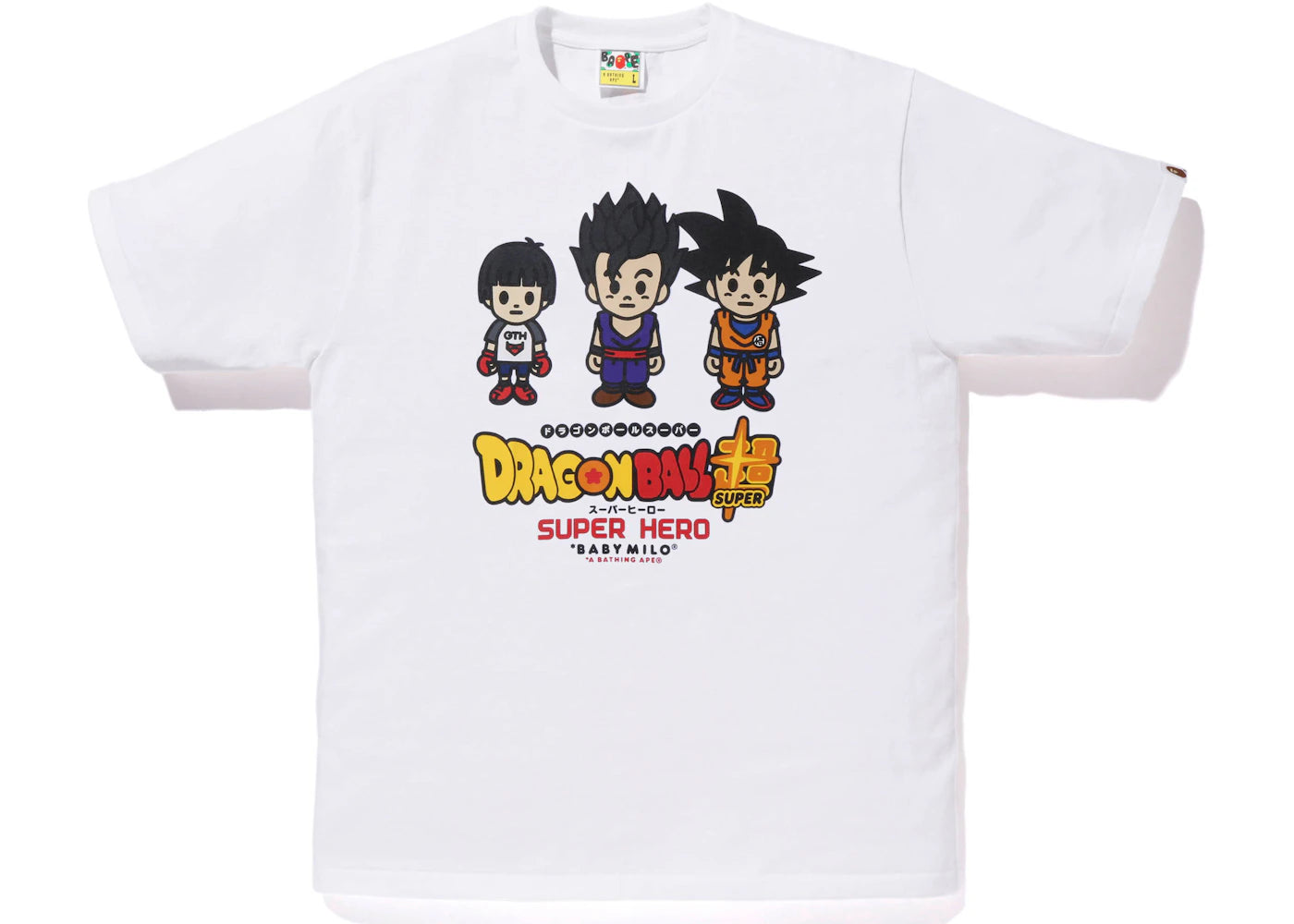 BAPE x Dragon Ball Super Pan & Son Gohan & Son Goku Baby Milo Japan Exclusive Tee White
