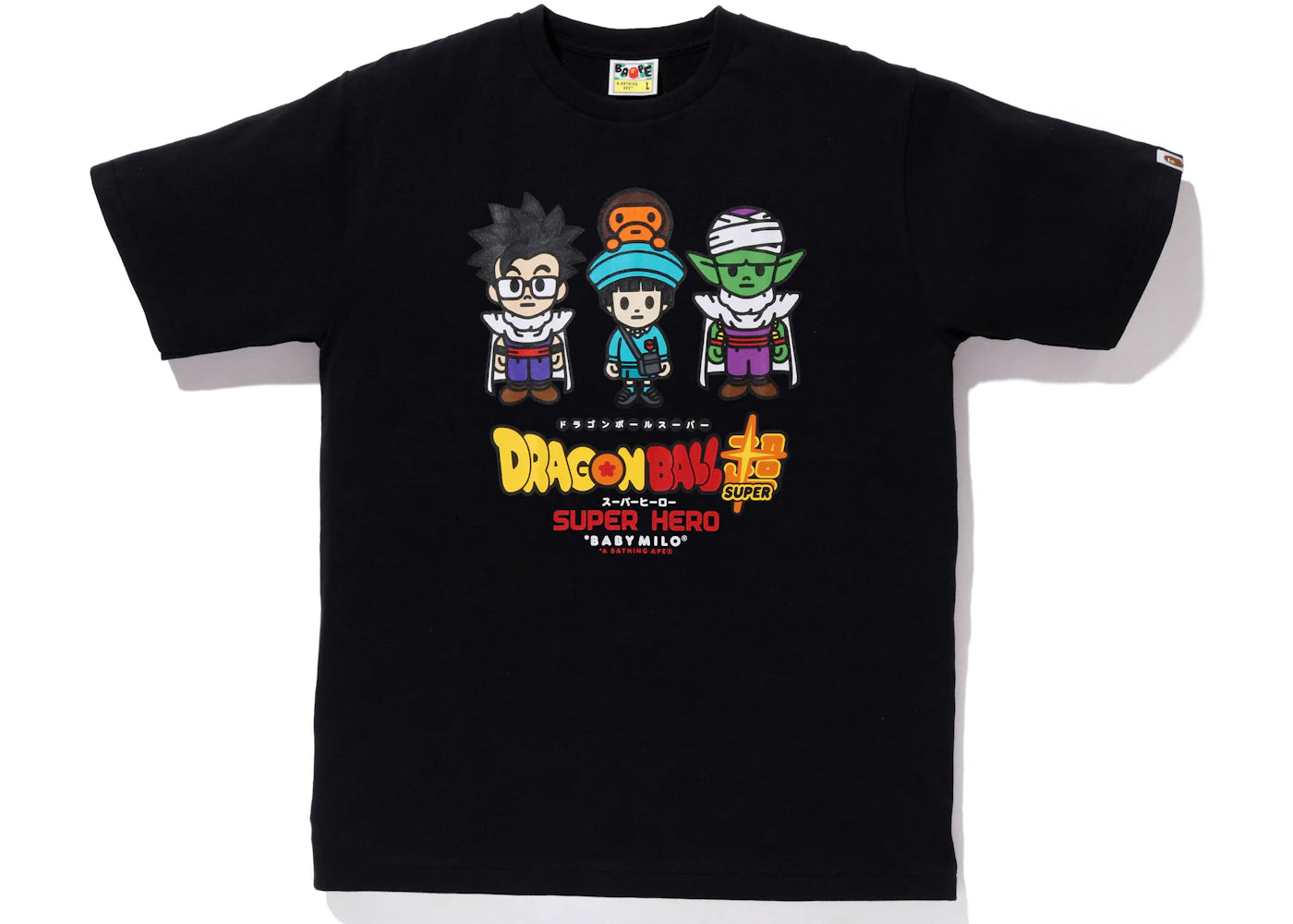 BAPE x Dragon Ball Super Son Gohan & Pan & Piccolo Baby Milo Japan Exclusive Tee Black