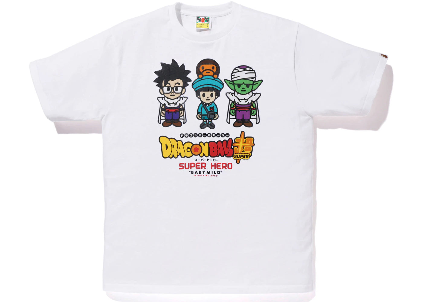 BAPE x Dragon Ball Super Son Gohan & Pan & Piccolo Baby Milo Japan Exclusive Tee White