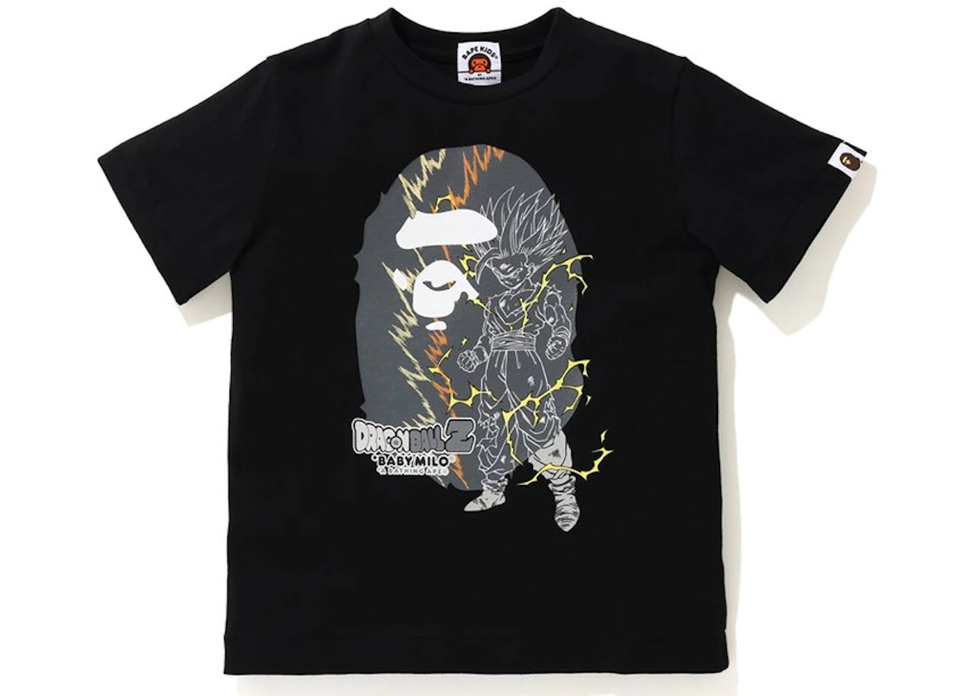 BAPE x Dragon Ball Z Son Gohan Big Ape Head Kids Tee Black