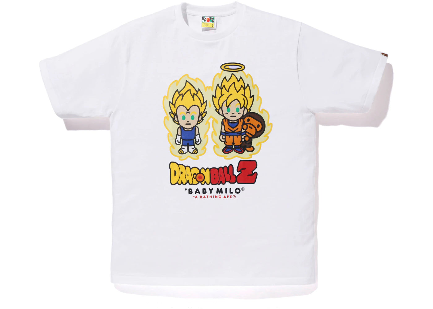 BAPE x Dragon Ball Z Super Saiyan Vegeta & Son Goku Baby Milo Tee (Kids) White