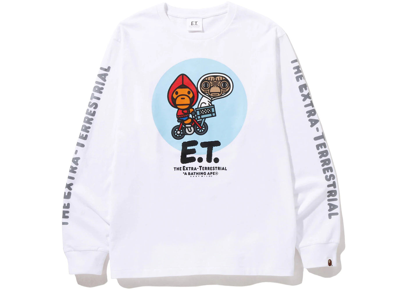 BAPE x E.T. Baby Milo L/S Tee White