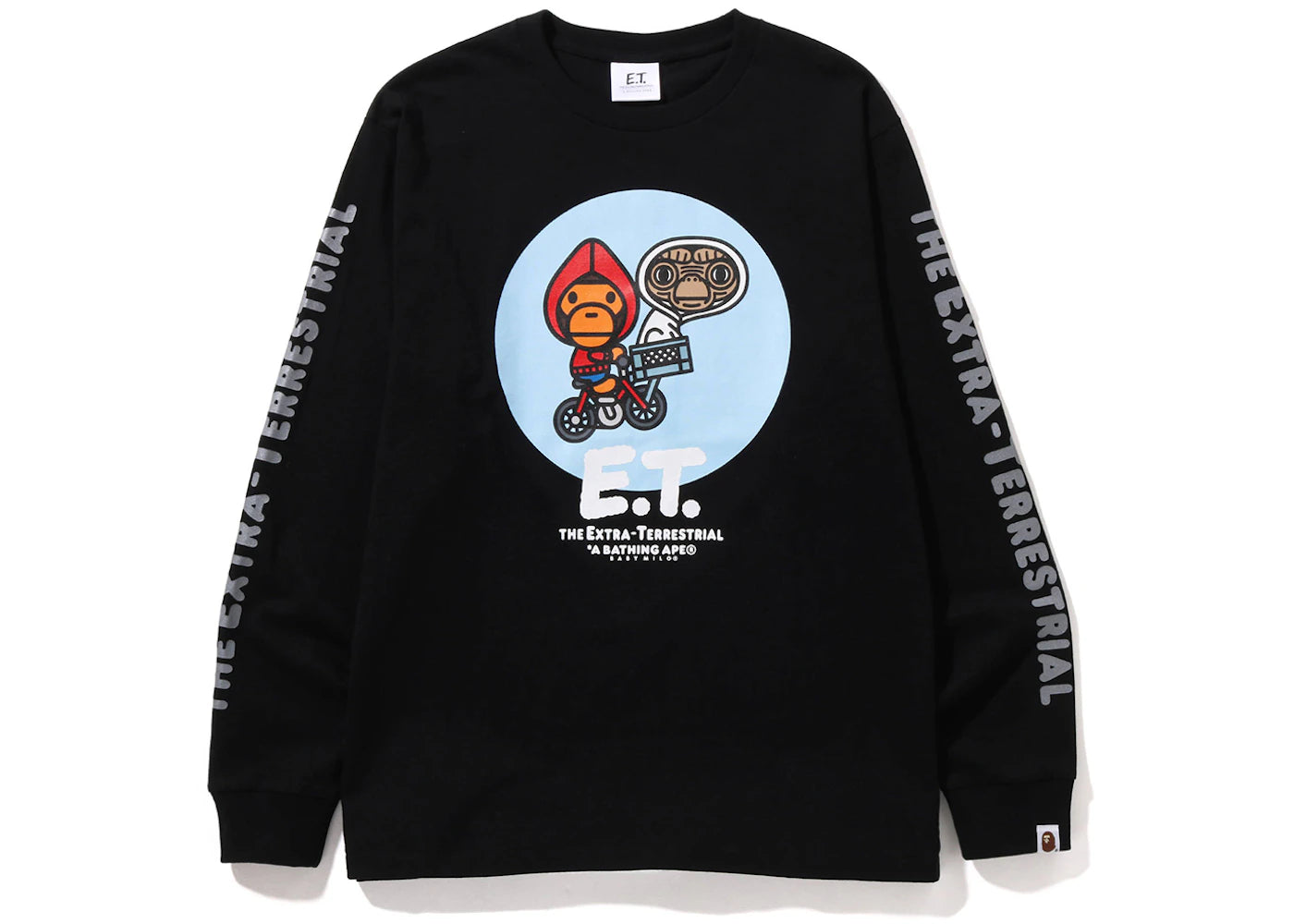 BAPE x E.T. Kids Baby Milo L/S Tee Black