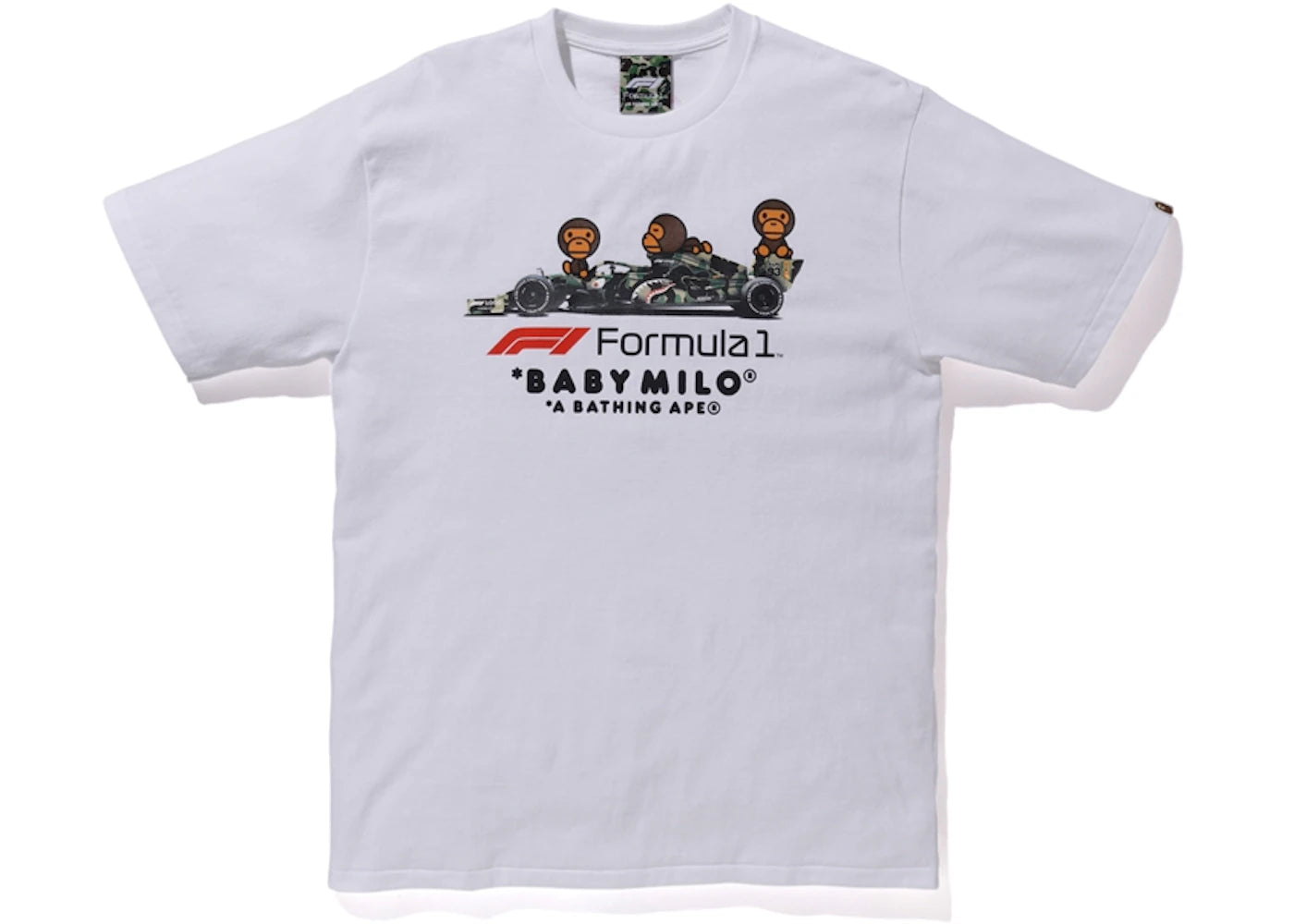 BAPE x F1 Baby Milo Photo Tee White