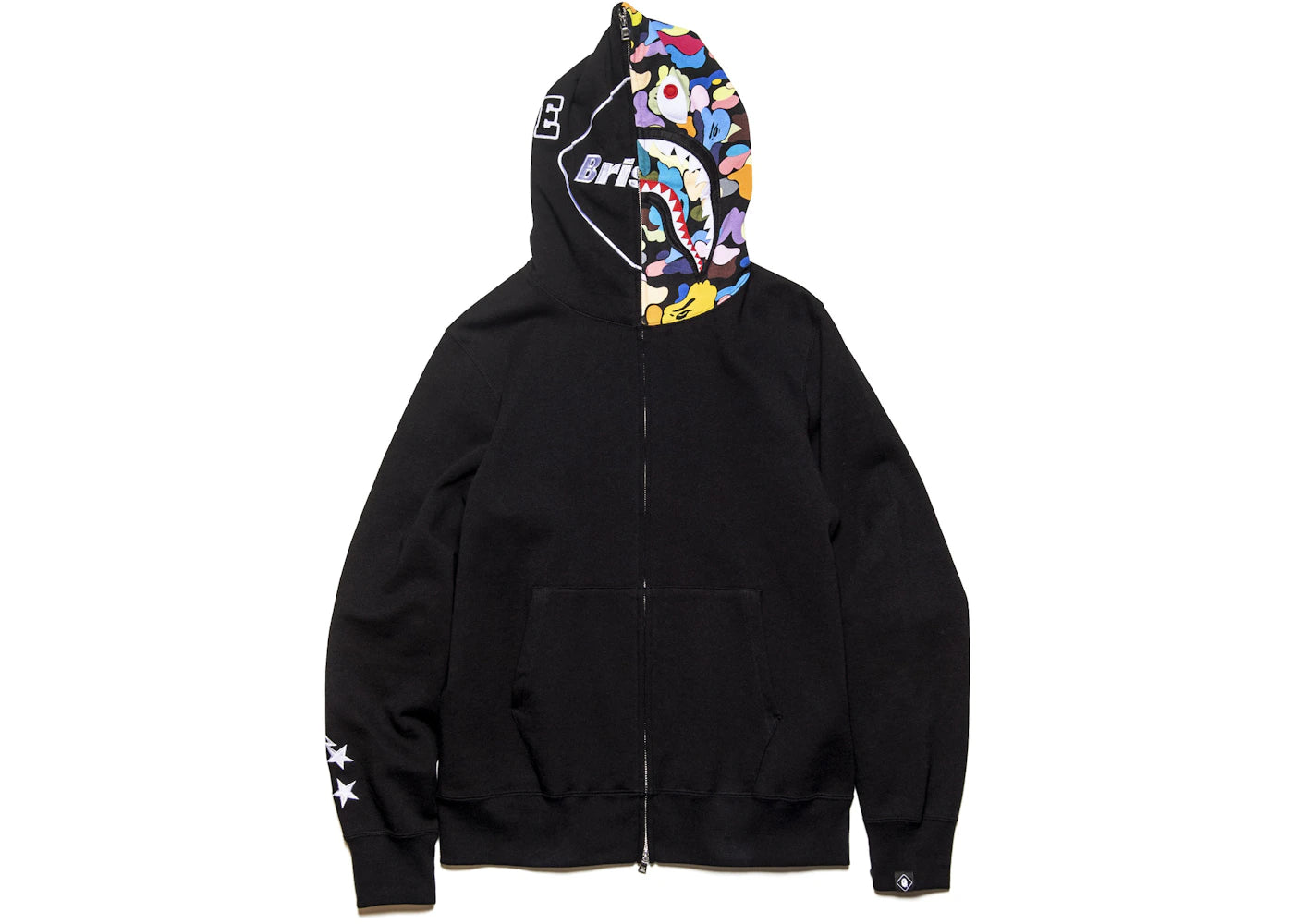 BAPE x F.C.R.B. Shark Full Zip Hoodie Black