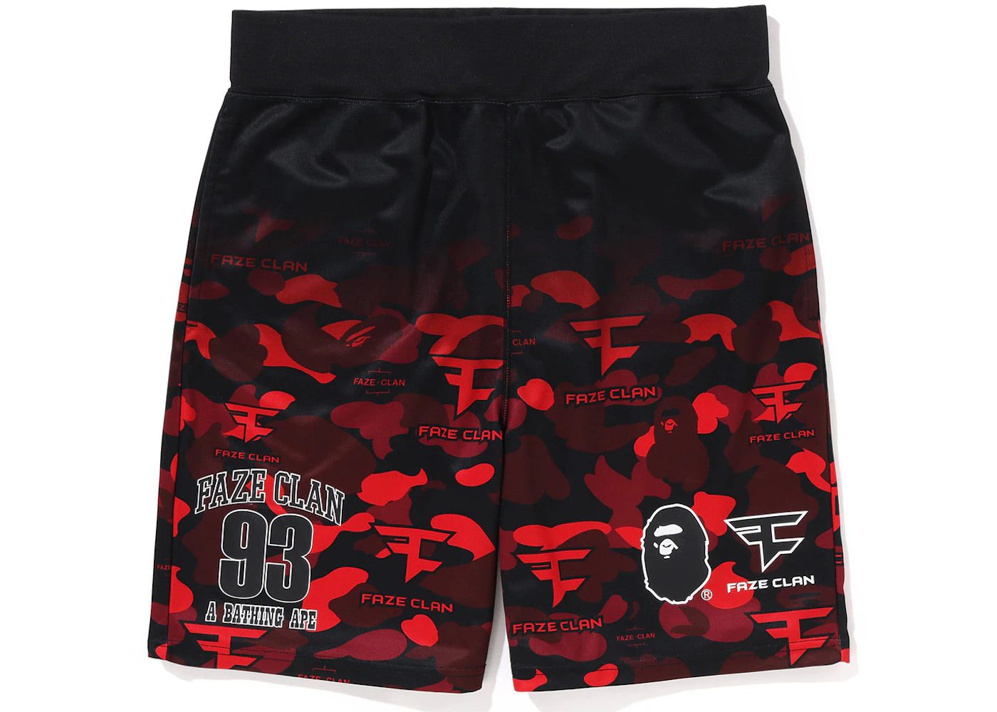 BAPE x Faze Clan Game Shorts Red