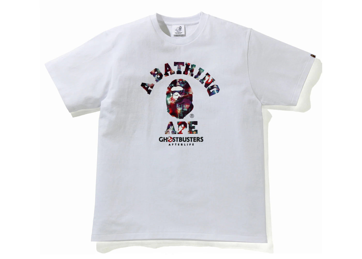 BAPE x Ghostbusters Camo College Tee White