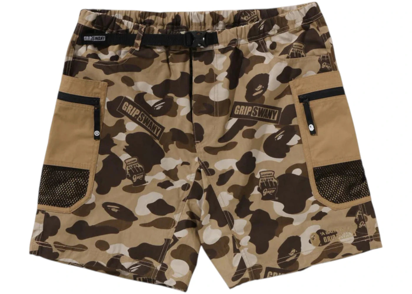 BAPE x Grip Swany GR Camo Fireproof Gear Buggy Shorts Beige