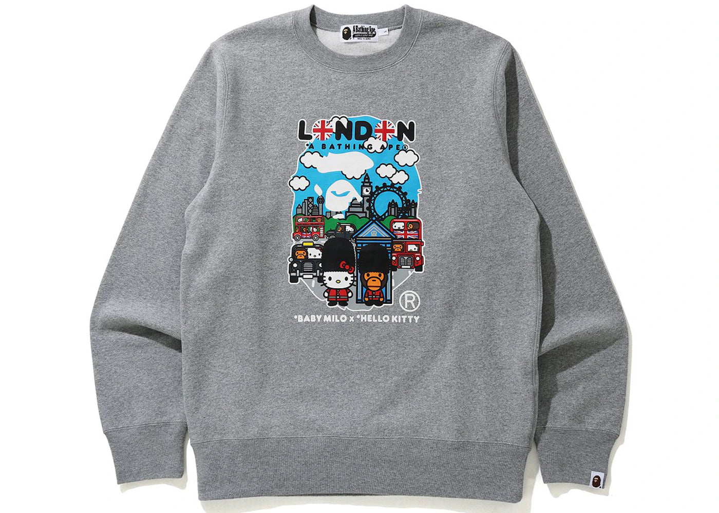 BAPE x Hello Kitty Baby Milo London Crewneck Gray