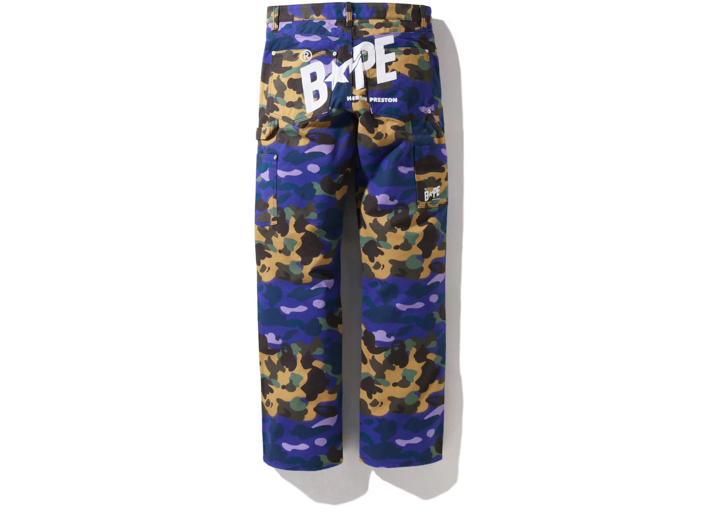 BAPE x Heron Preston Mix 1st Camo Duck Painter Pants Purple