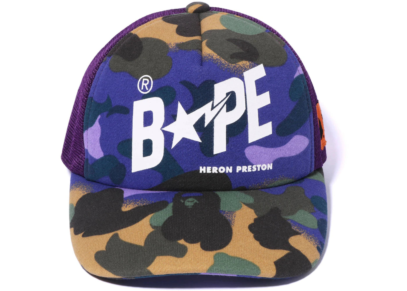 BAPE x Heron Preston Mix 1st Camo Mesh Cap Purple