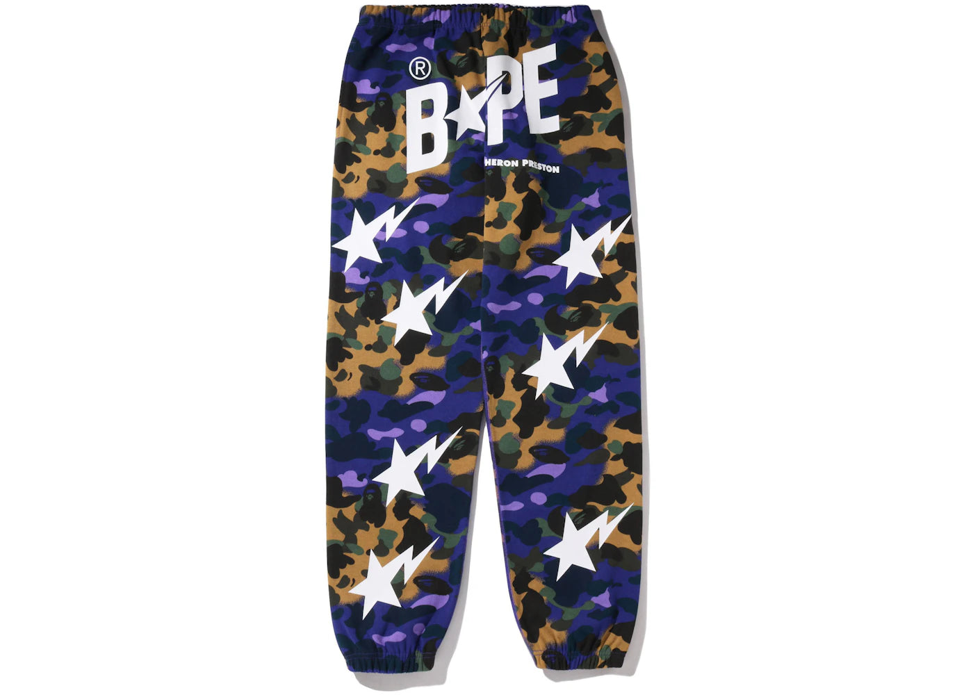 BAPE x Heron Preston Mix 1st Camo Sweatpants Purple