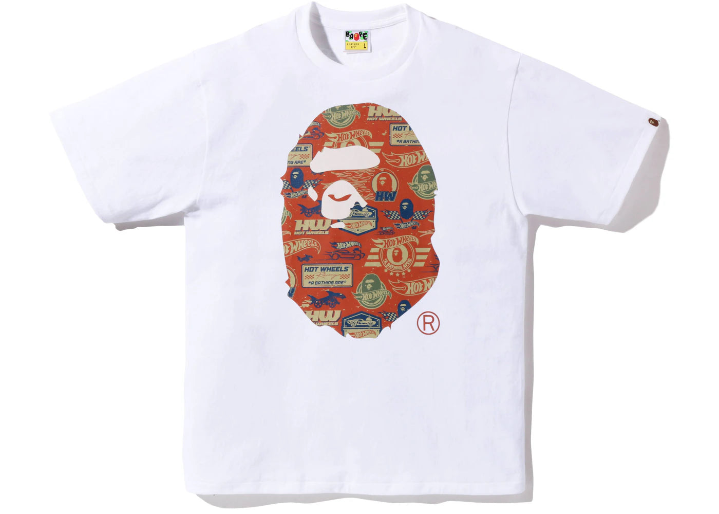 BAPE x Hot Wheels Ape Head Tee White