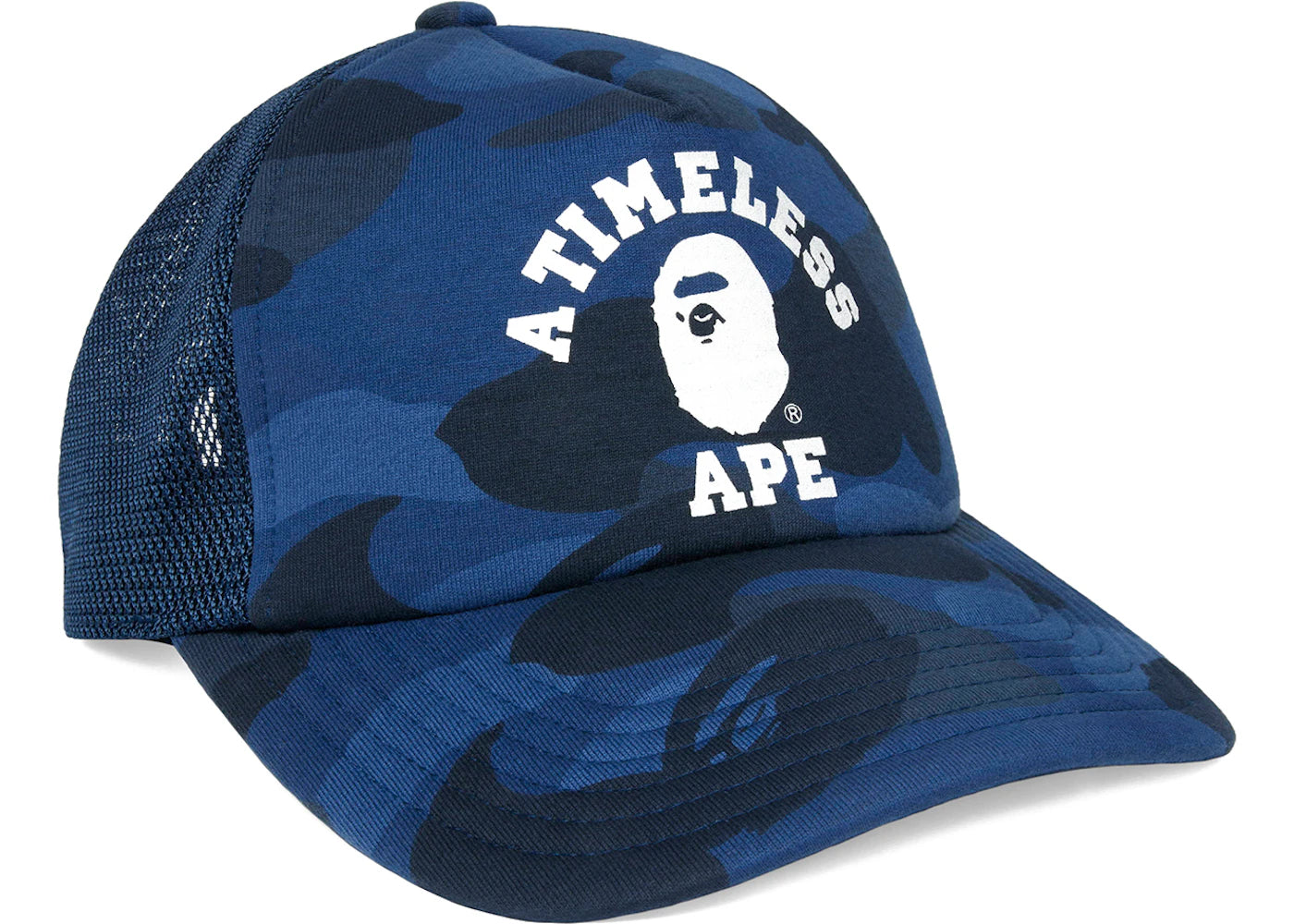 BAPE x JJJJound Color Camo College Mesh Cap Navy
