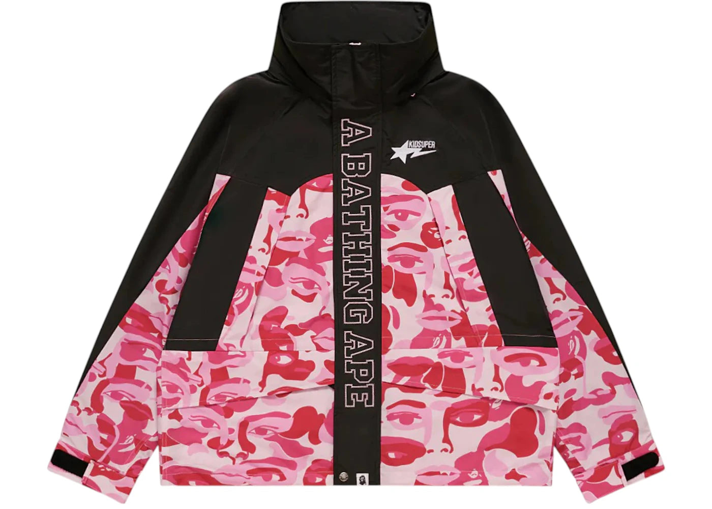 BAPE x KidSuper Camo Snowboard Jacket Pink