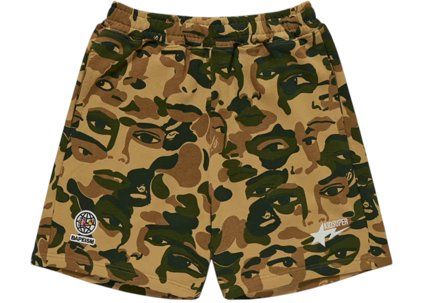 BAPE x KidSuper Camo Sweat Shorts Green