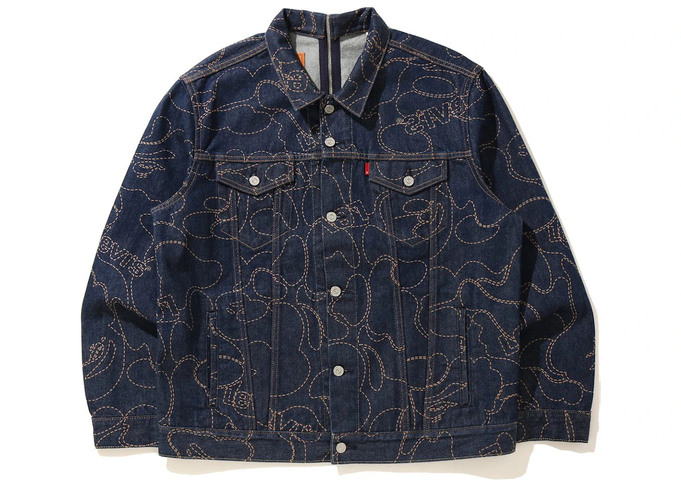 BAPE x Levi's Camo Trucker Jacket Indigo