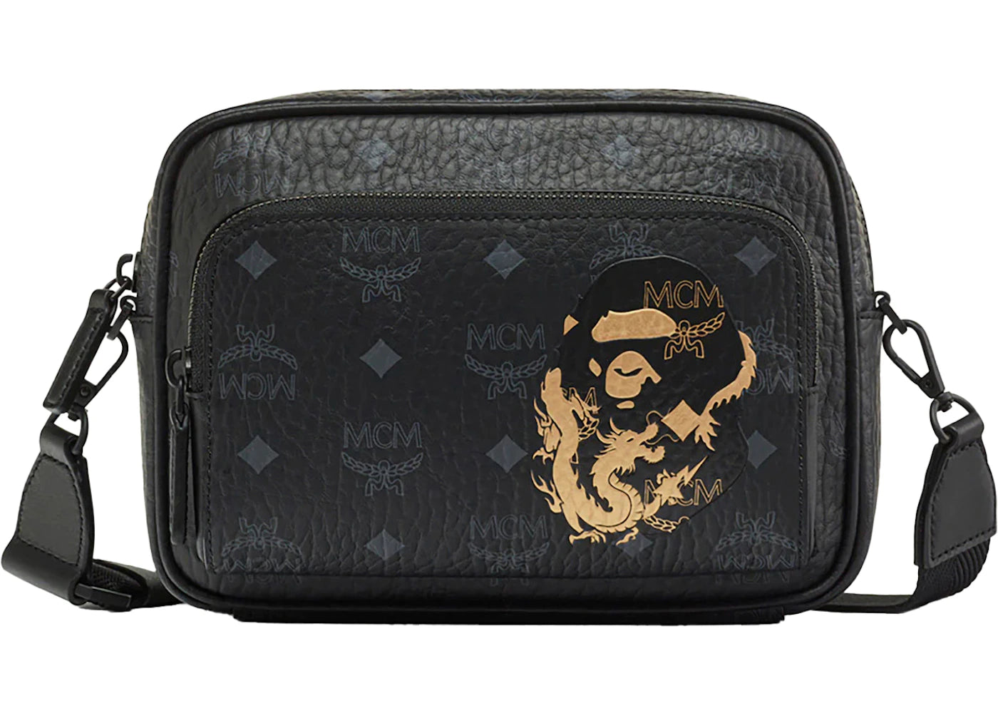 BAPE x MCM Aren Lunar New Year Visetos Pouch Black