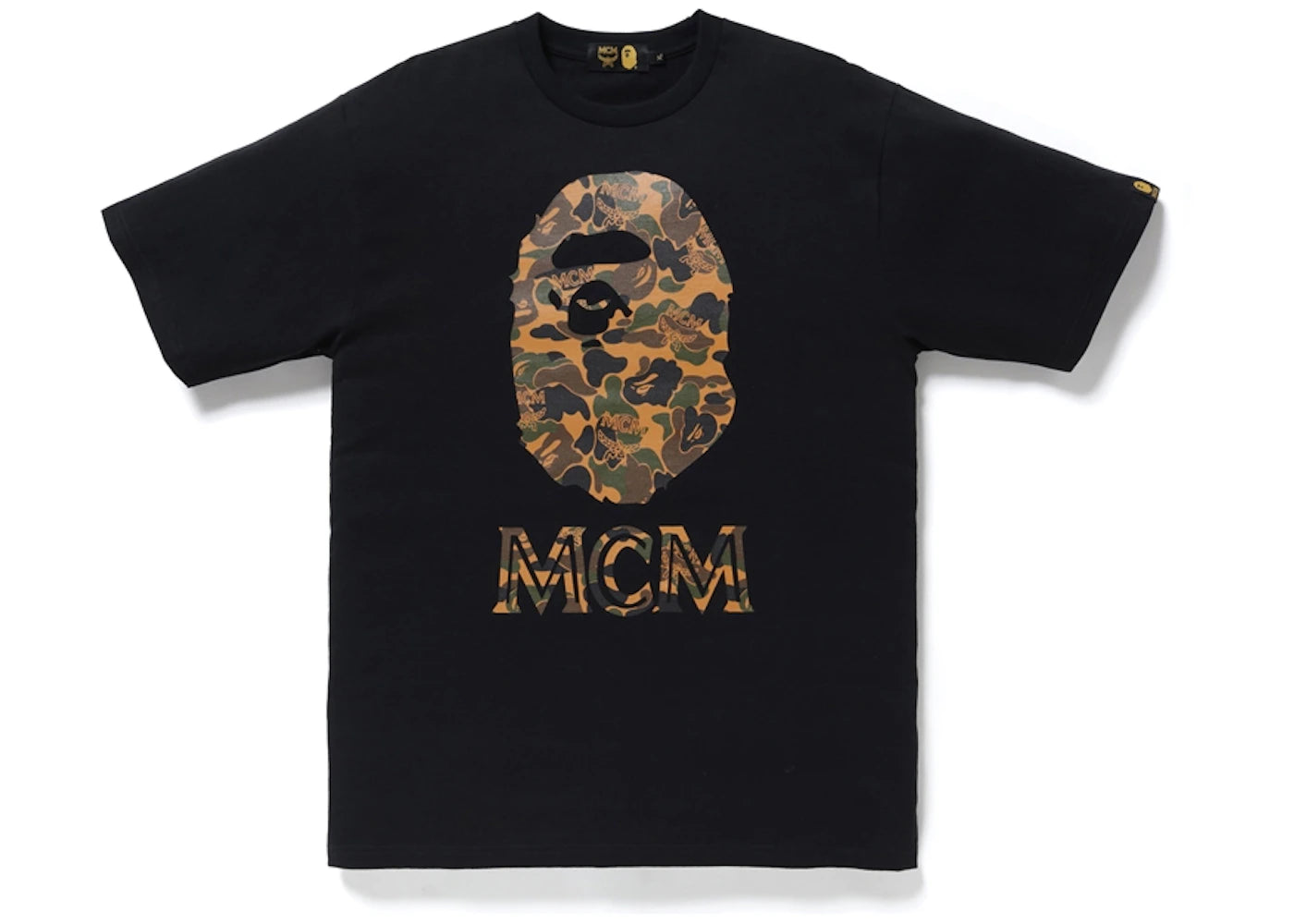 BAPE x MCM Camo Ape Head Tee Black