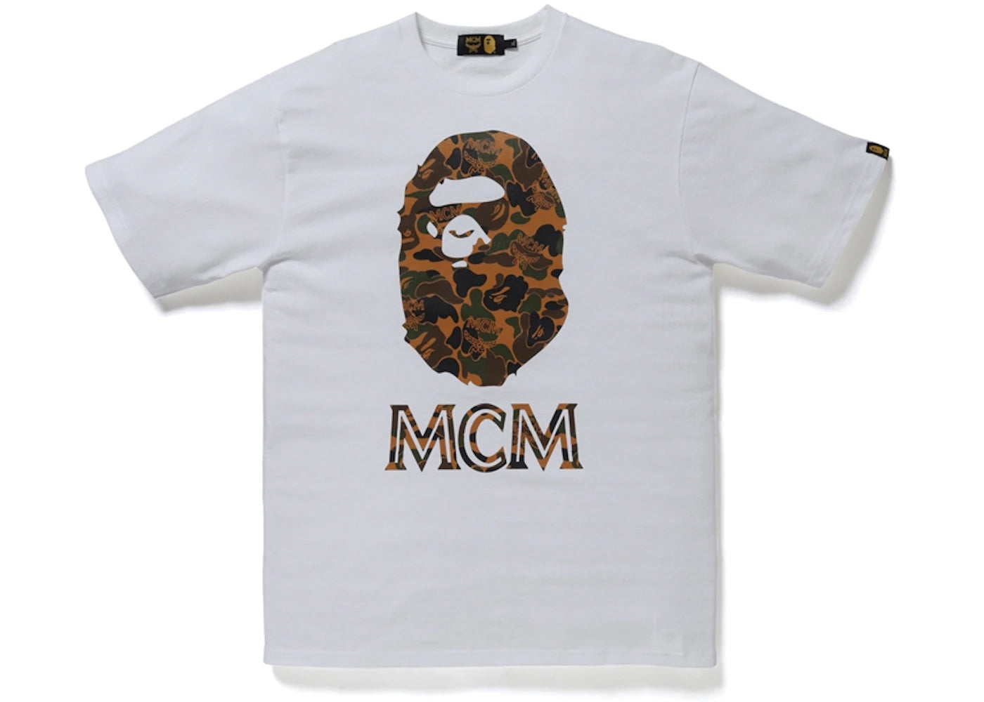 BAPE x MCM Camo Ape Head Tee White