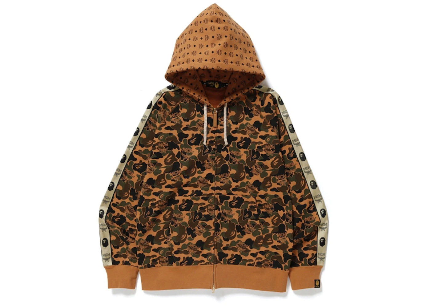 BAPE x MCM Camo Zip Hoodie Brown