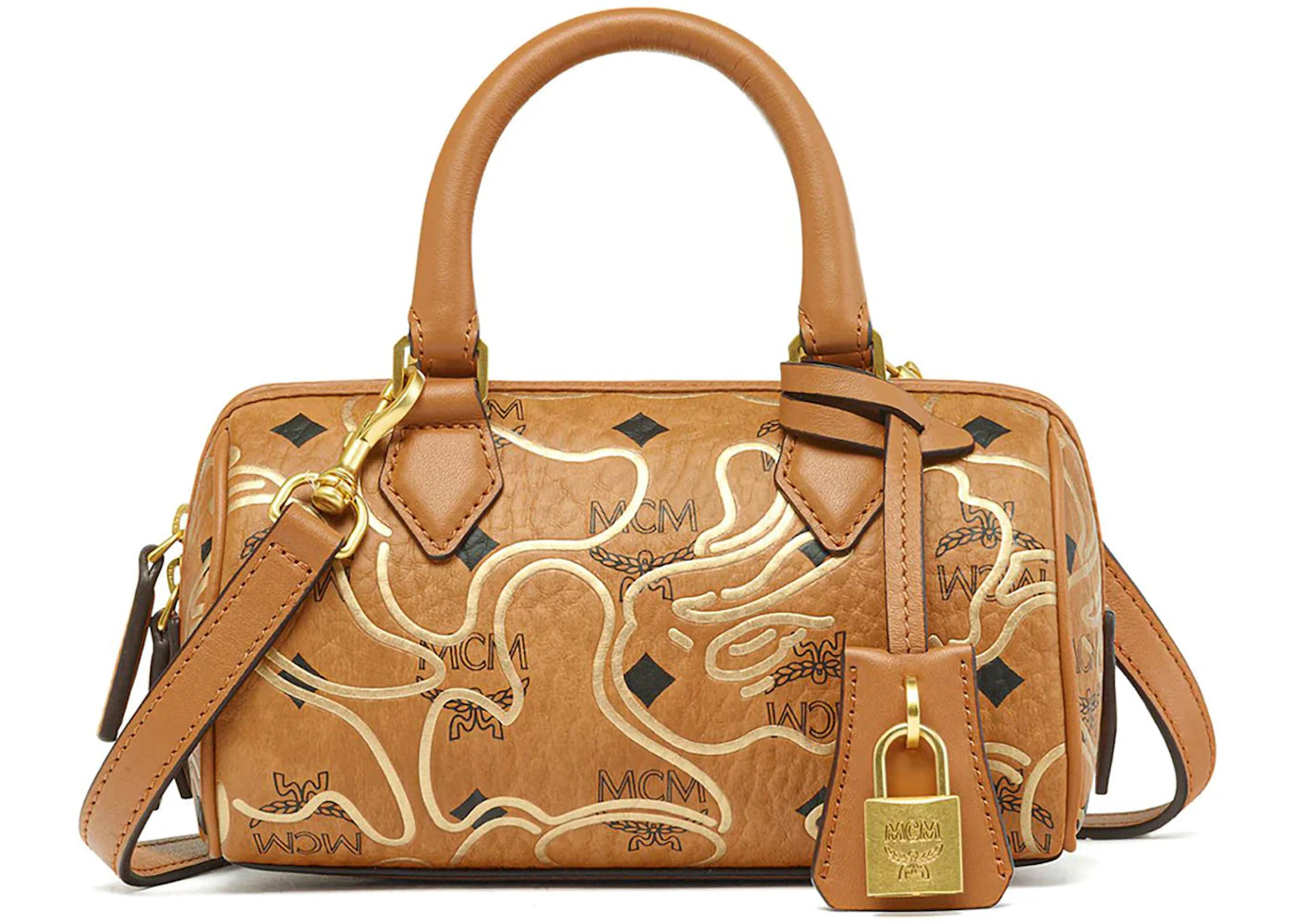 BAPE x MCM Mini Boston Bag Beige