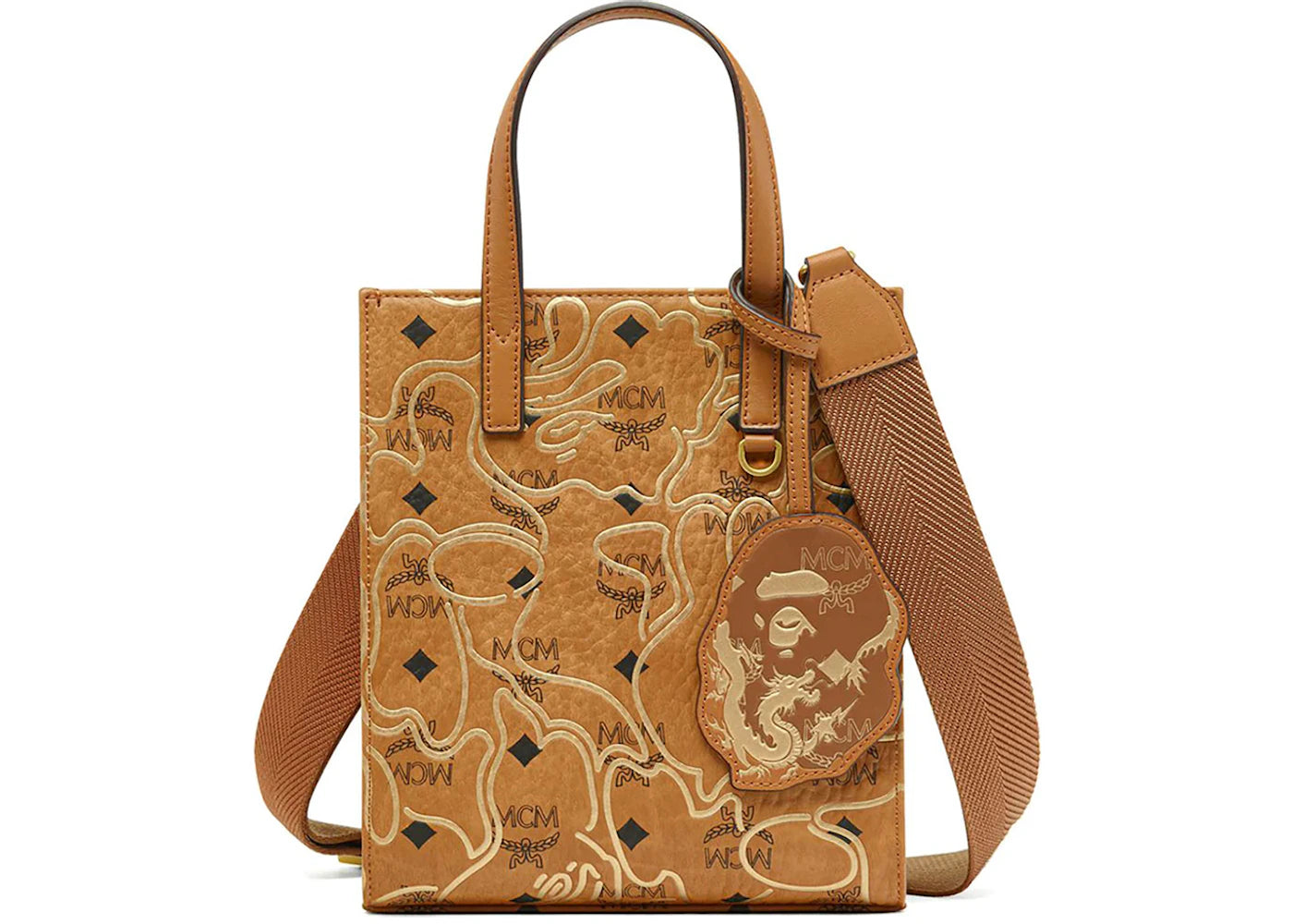 BAPE x MCM Mini Tote Bag Beige