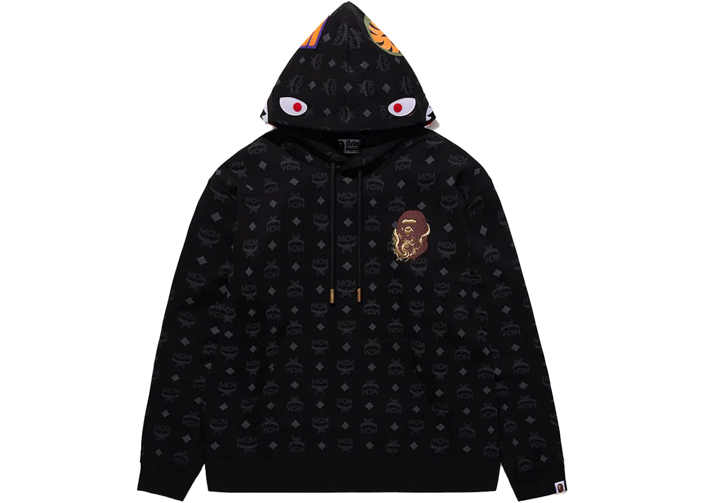 BAPE x MCM Shark Pullover Hoodie Black