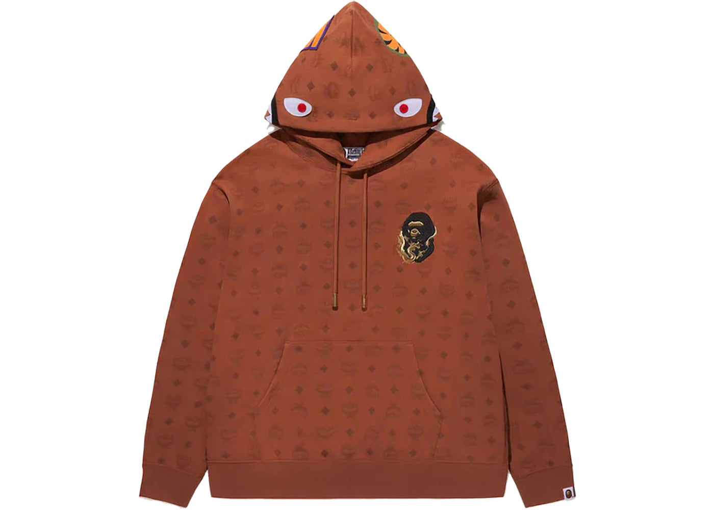BAPE x MCM Shark Pullover Hoodie Brown