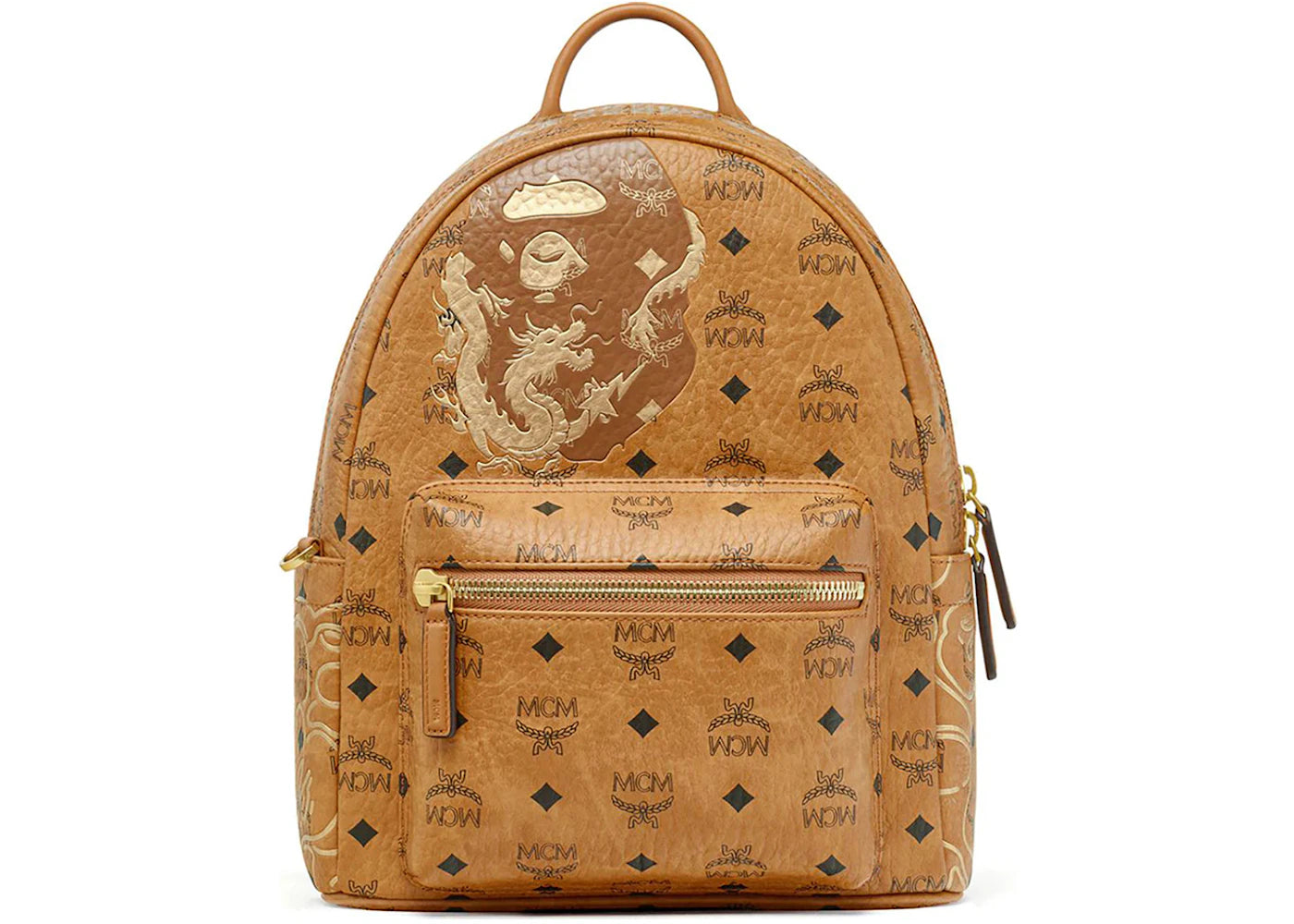BAPE x MCM Stark Lunar New Year Visetos Daypack Beige