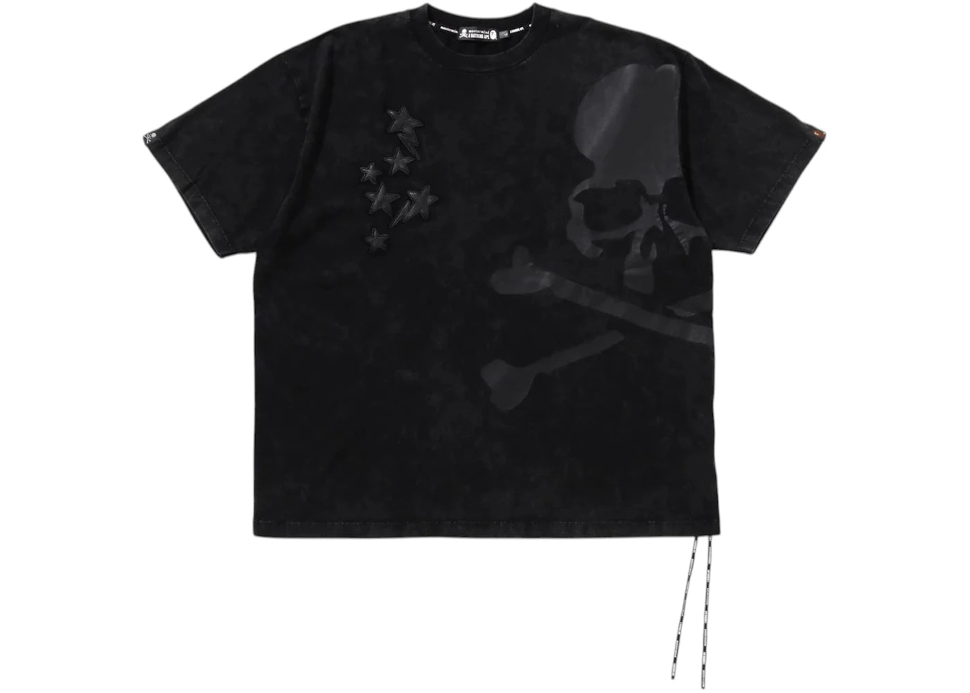 BAPE x MMJ Leather Sta Patch Skull Relaxed Fit Tee 16Th Black