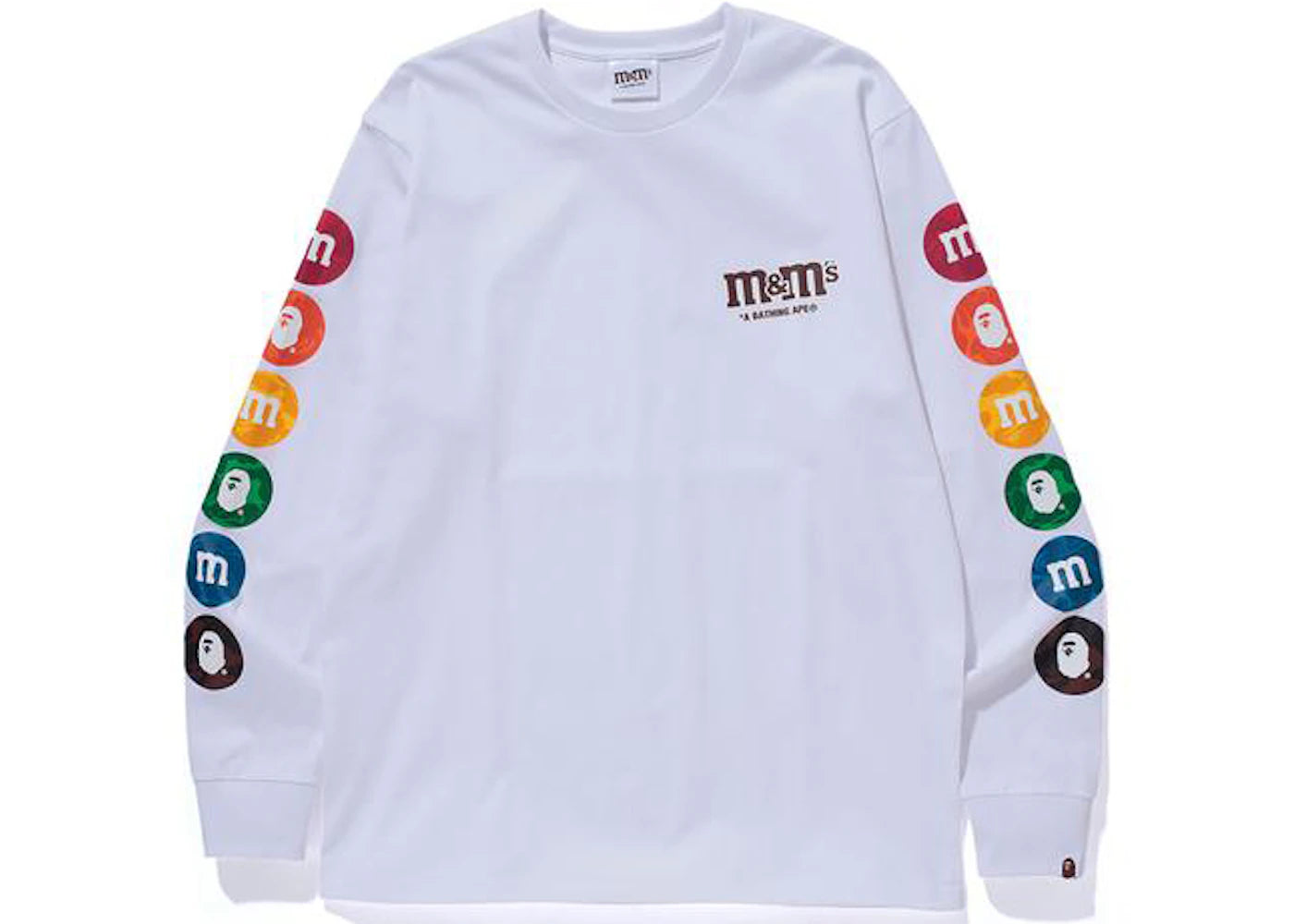 BAPE x M&M's Mens Long Sleeve Tee White
