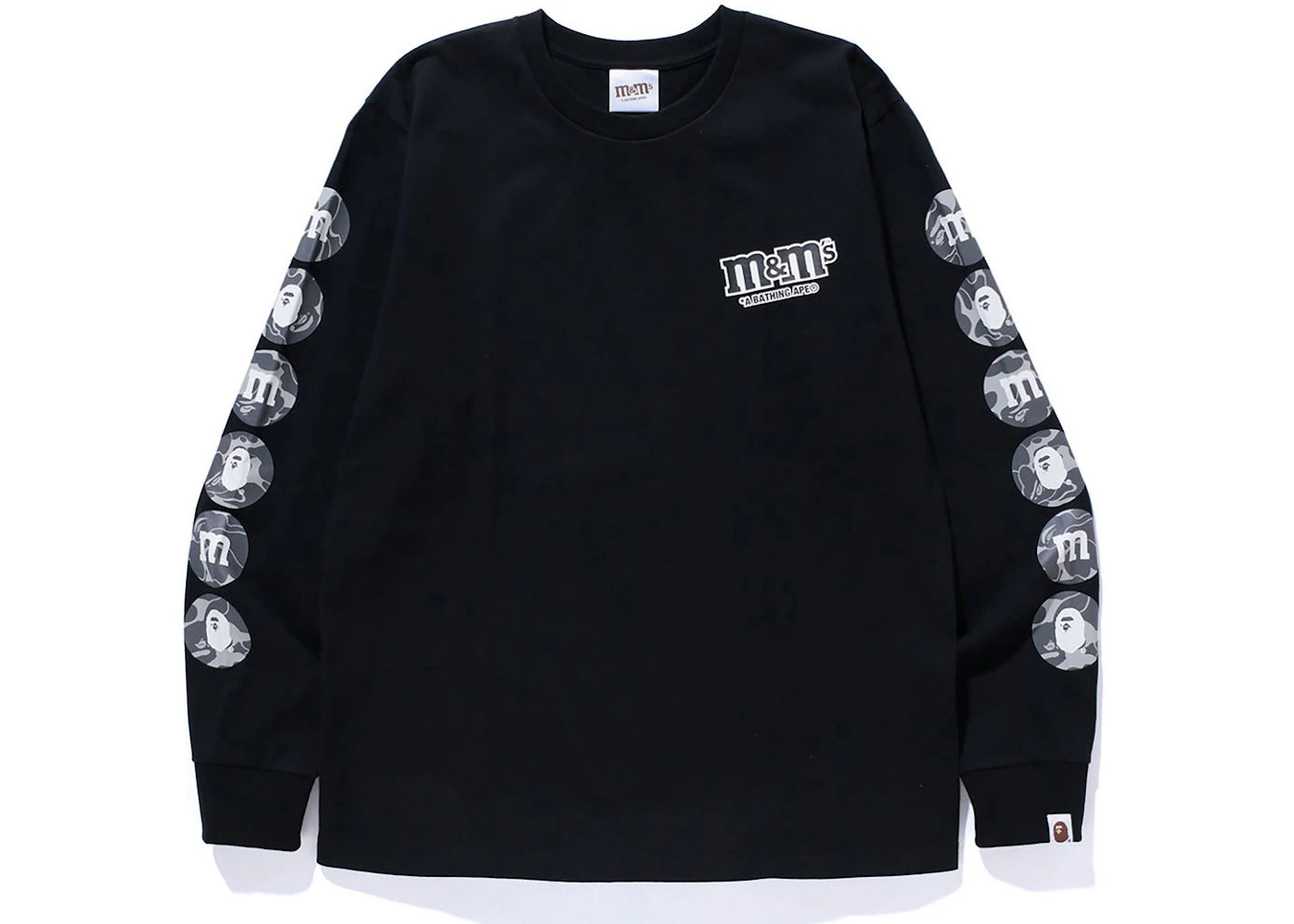 BAPE x M&M's Mens Monotone Long Sleeve Tee Black