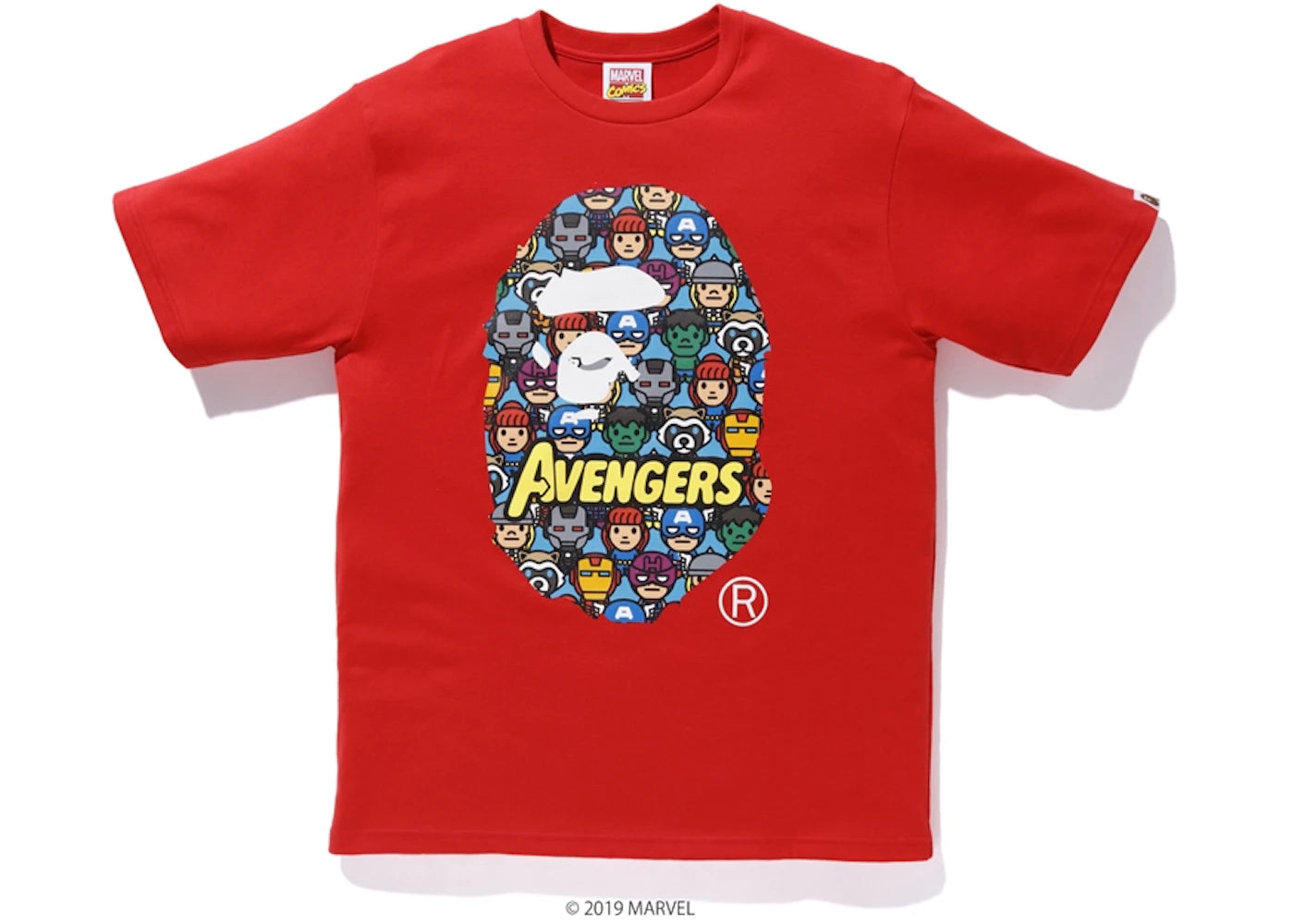 BAPE x Marvel Avengers Ape Head Tee Red