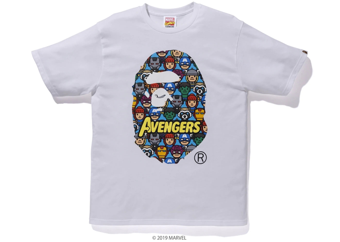 BAPE x Marvel Avengers Ape Head Tee White