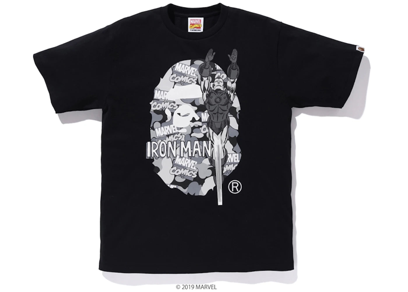 BAPE x Marvel Camo Iron Man Ex Tee Black