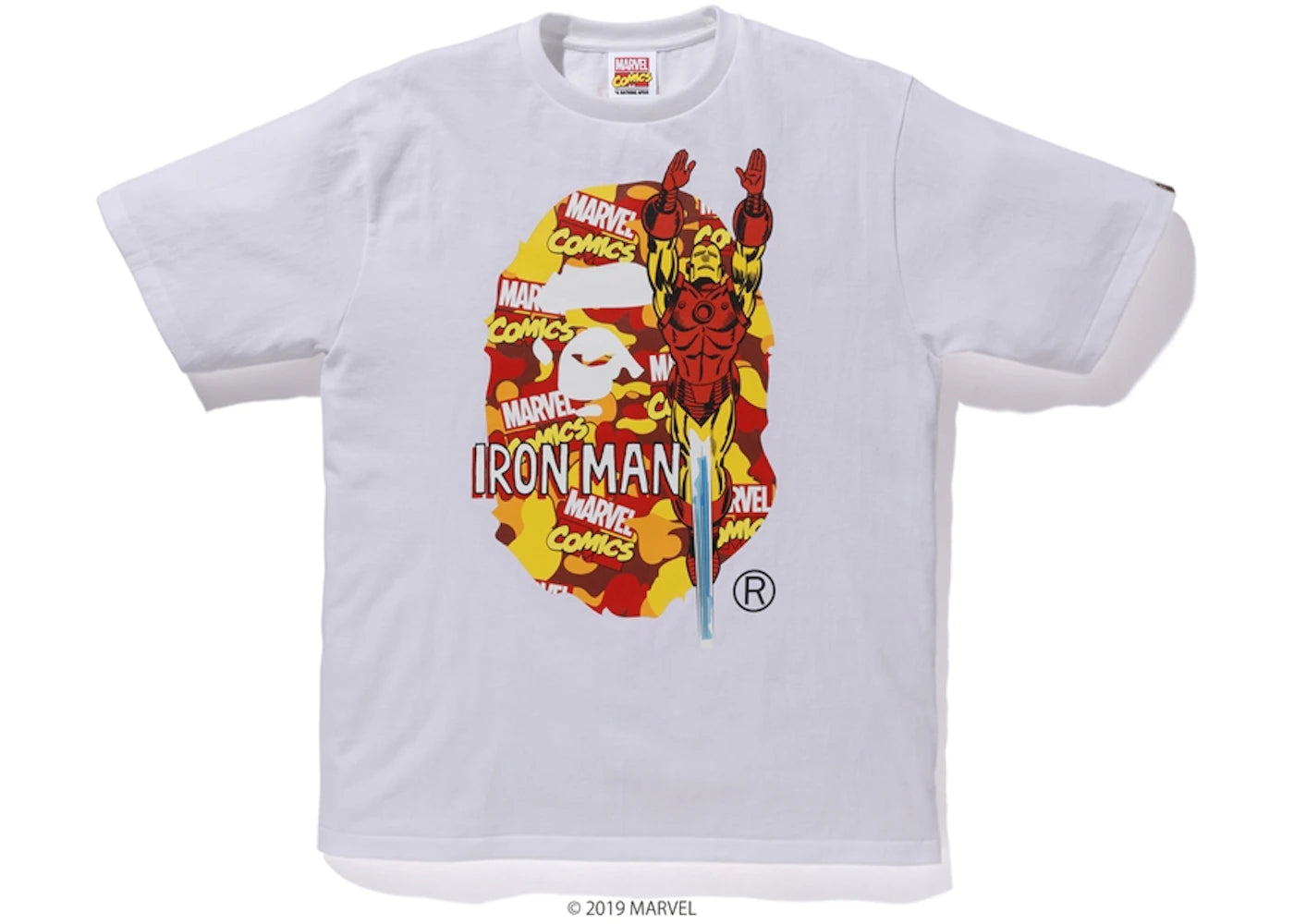 BAPE x Marvel Camo Iron Man Tee White