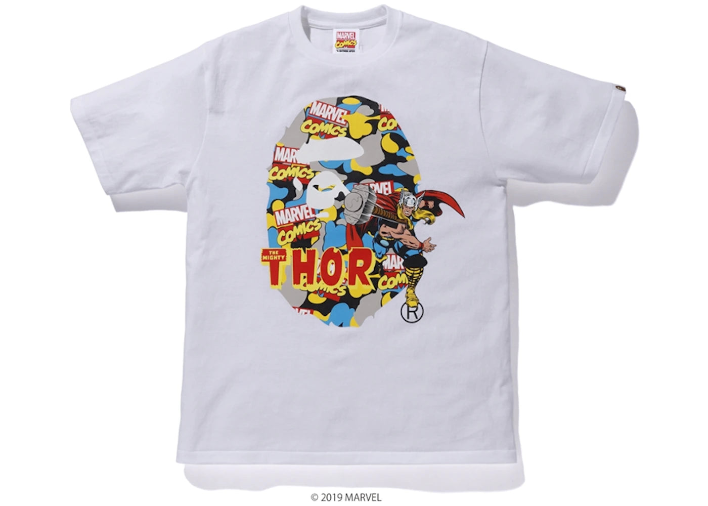 BAPE x Marvel Camo Mighty Thor Tee White