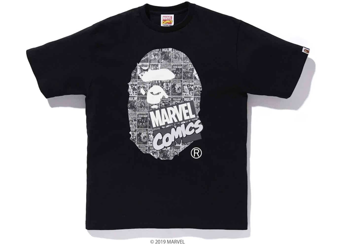 BAPE x Marvel Comics Ape Head Ex Tee Black