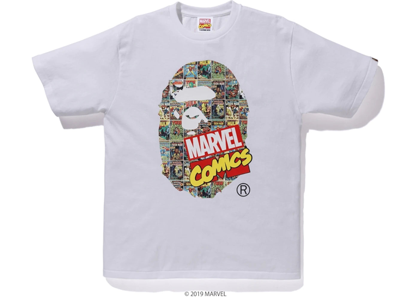 BAPE x Marvel Comics Ape Head Tee White