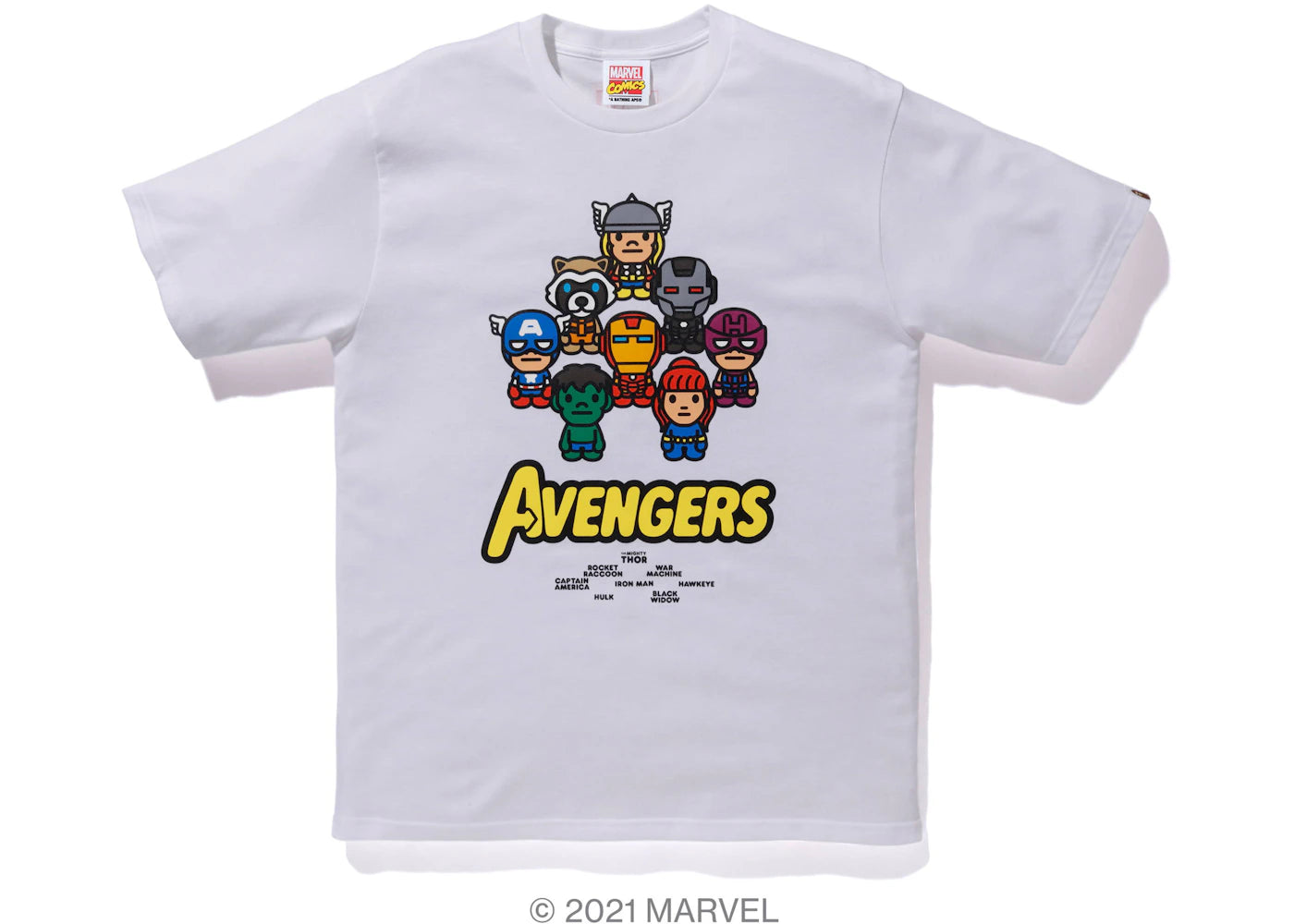 BAPE x Marvel Comics Milo Avengers Tee White