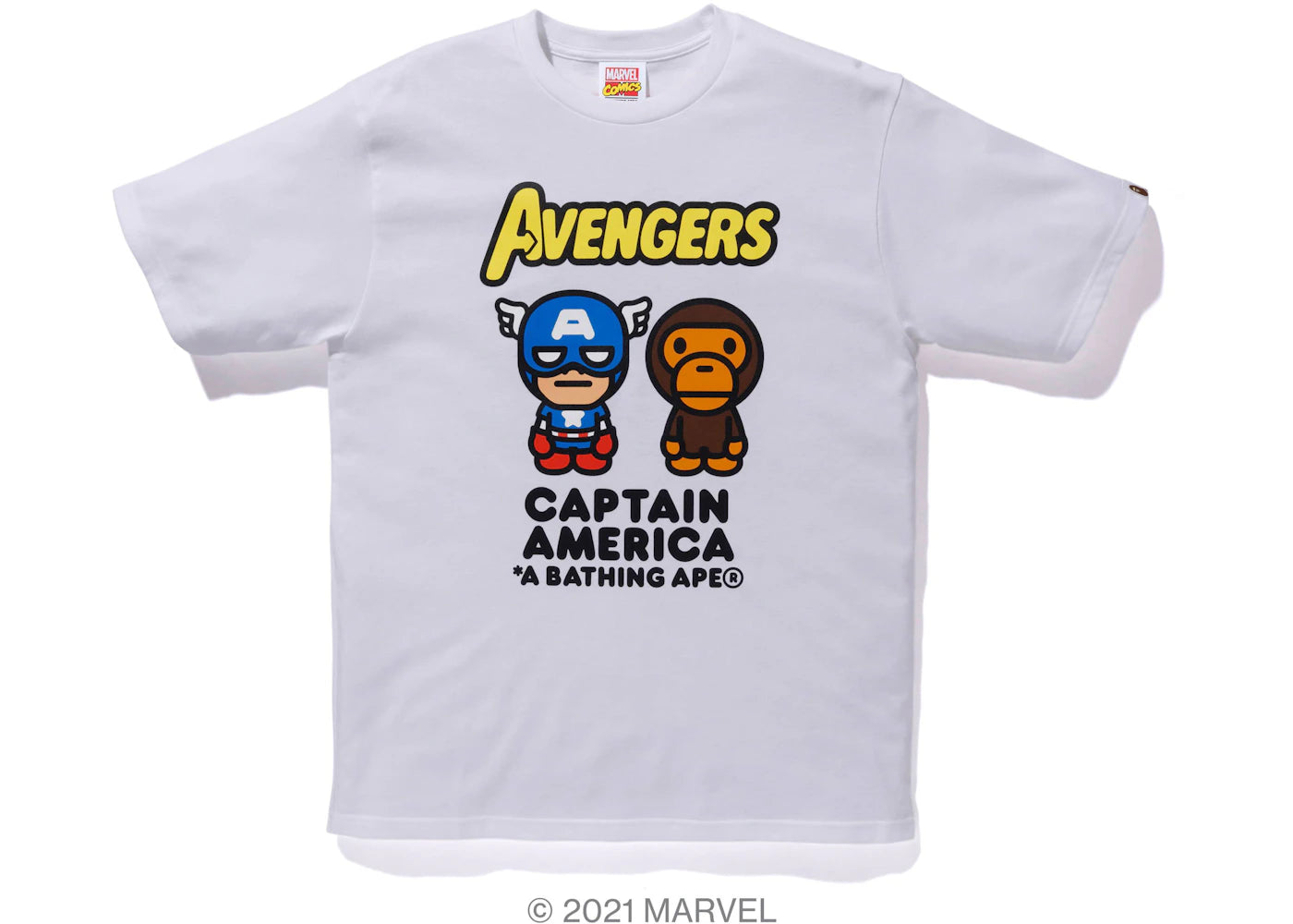 BAPE x Marvel Comics Milo Captain America Tee White