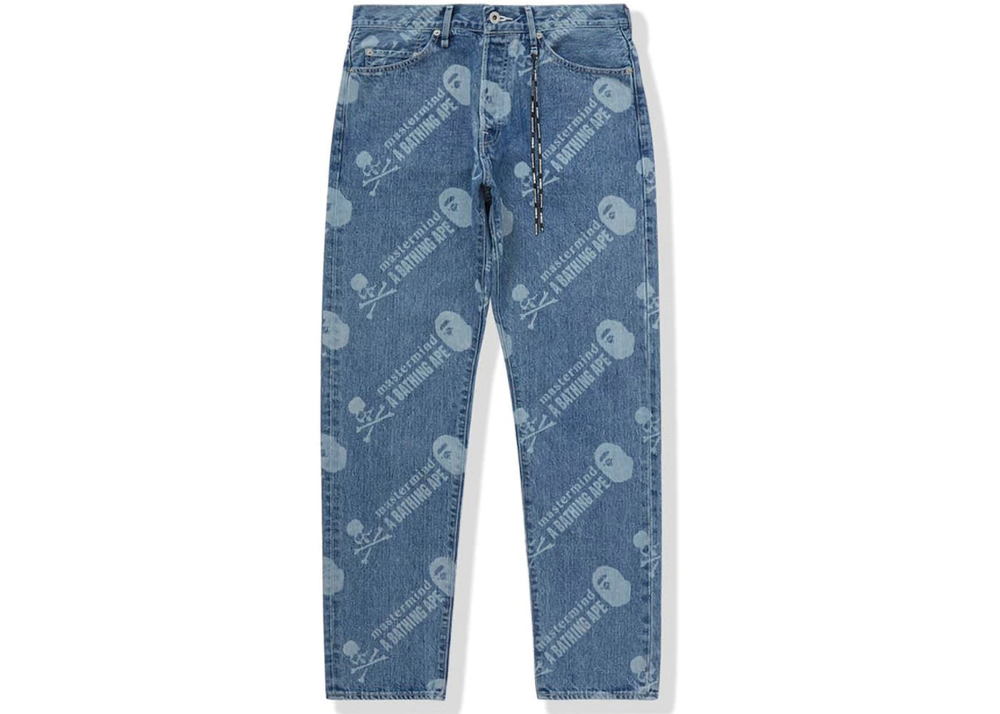 BAPE x Mastermind Washed Denim Pants Blue Indigo