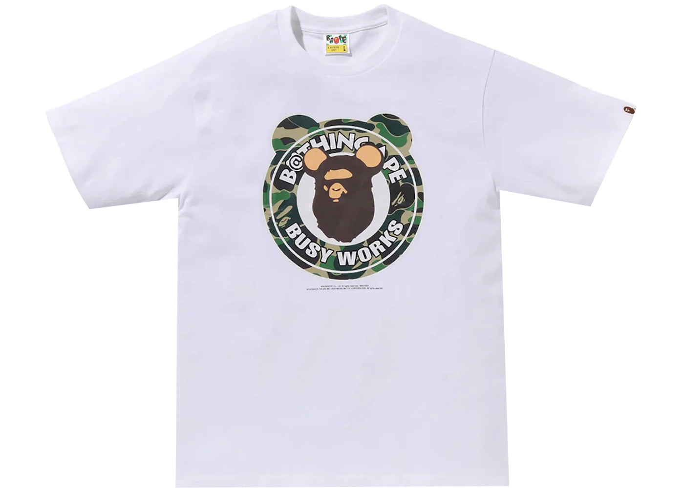 BAPE x Medicom Toy ABC Camo Bear Milo Tee White