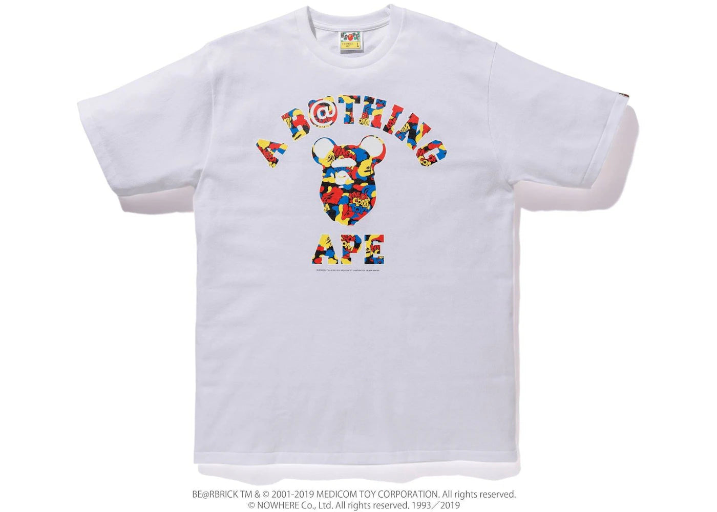 BAPE x Medicom Toy Camo College Tee White