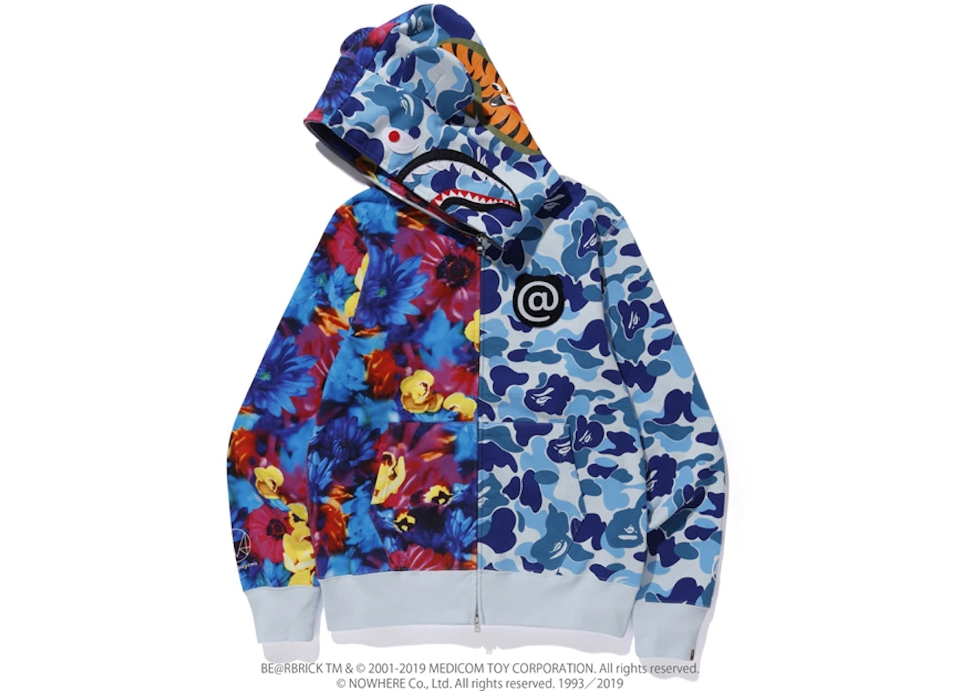 BAPE x Mika Ninagawa Bear Shark Full Zip Hoodie Blue