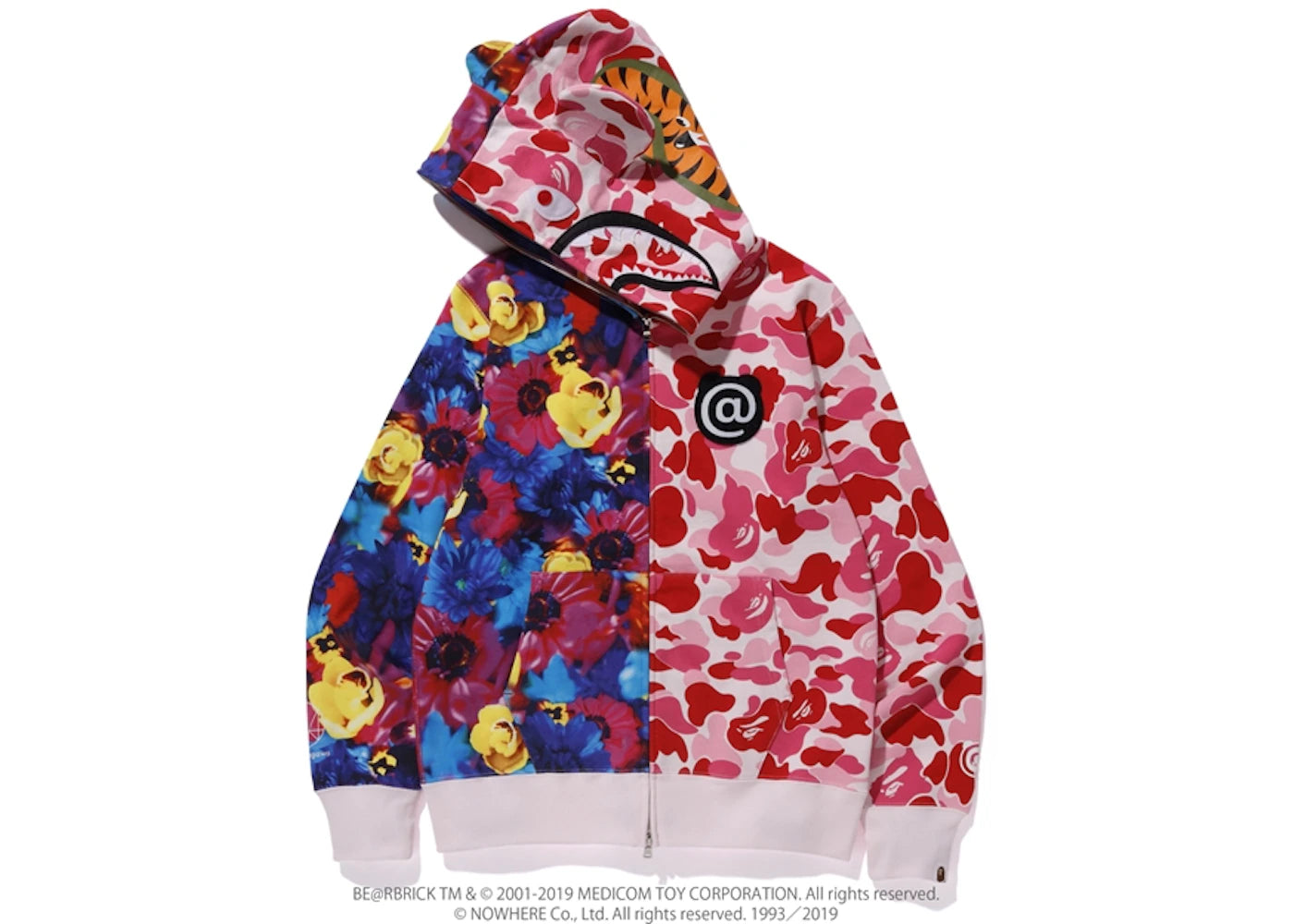 BAPE x Mika Ninagawa Bear Shark Full Zip Hoodie Pink