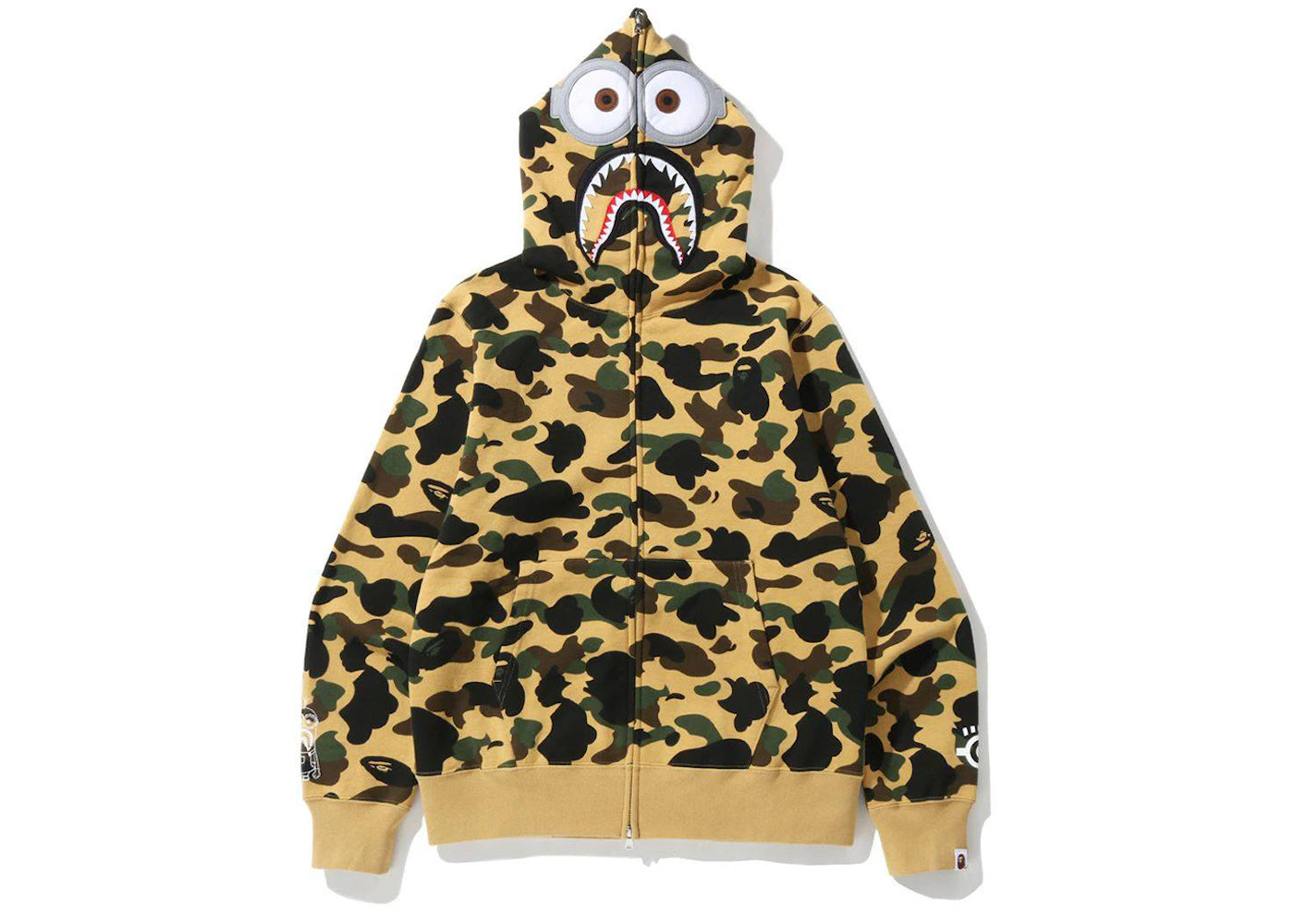 BAPE x Minions 1st Camo Shark Full Zip Hoodie Yellow