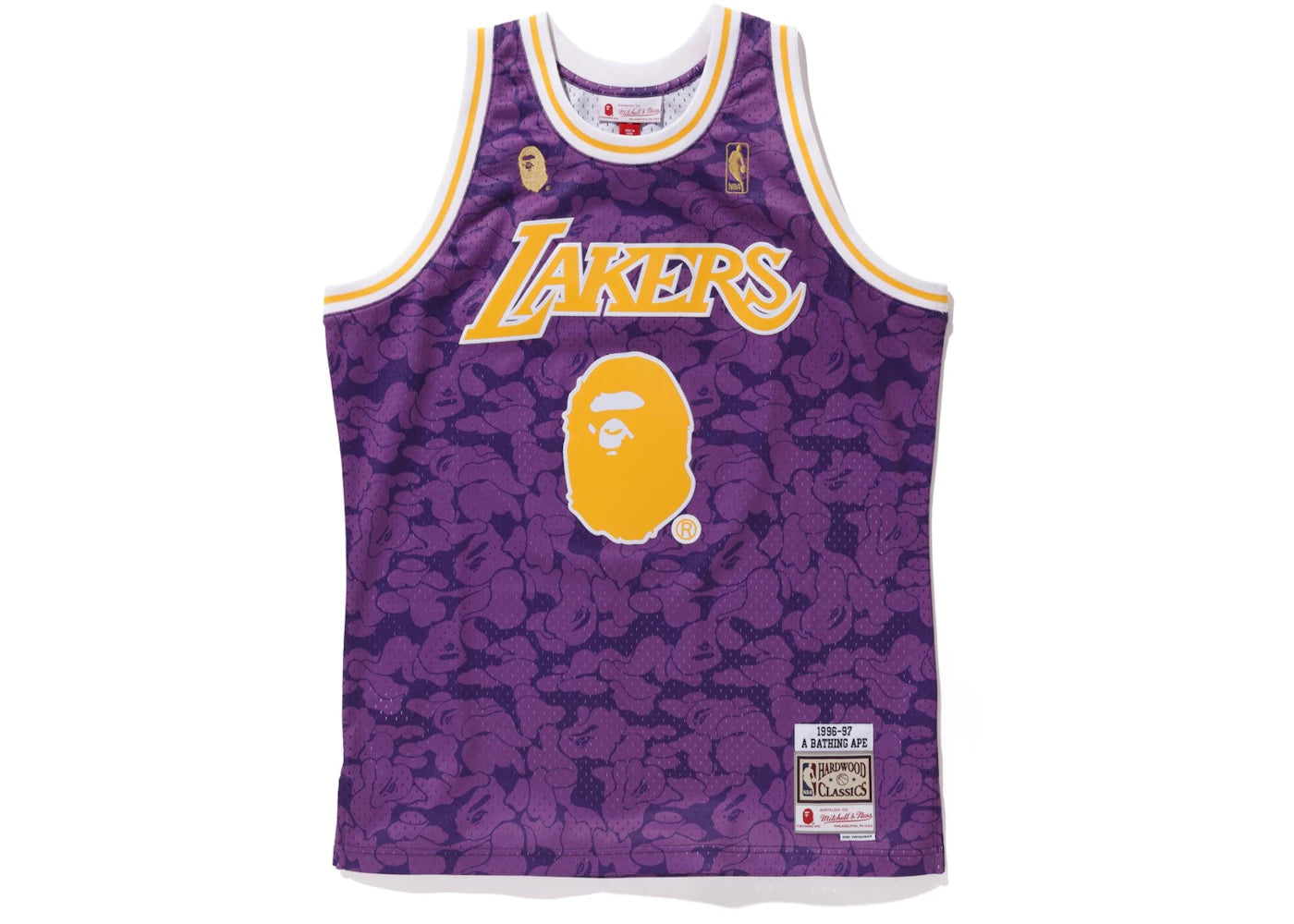 BAPE x Mitchell & Ness Lakers ABC Basketball Swingman Jersey Purple